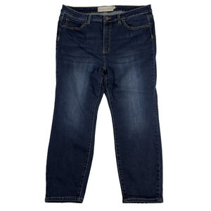 Soft Surroundings Crop Jeans Womens 16 Petite (36x24) Tapered Stretch Dark Wash